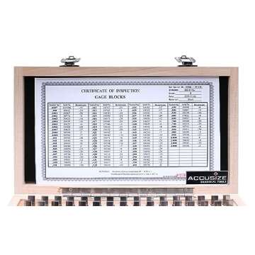 Accusize Industrial Tools Precision 81-Piece Steel Gauge Block Set, Grade B Accuracy, Corrosion-Resistant, P900-S581