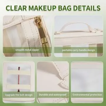 GUSTYLE Clear Makeup Bag for Travel & Everyday Use