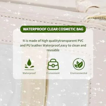 GUSTYLE Clear Makeup Bag for Travel & Everyday Use