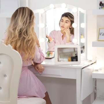 GUSTYLE Clear Makeup Bags Double Sided for Women/Men, Clear Cosmetic Bags with 2 Compartments And Zipper Portable Travel Toiletry Bags Makeup Essentials-White