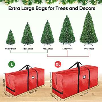 BALEINE 7.5 ft Christmas Tree Storage Bag, Heavy Duty Extra Large Artificial Christmas Tree Bag with...