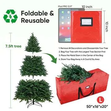 BALEINE 7.5 ft Christmas Tree Storage Bag for Easy Holiday Storage