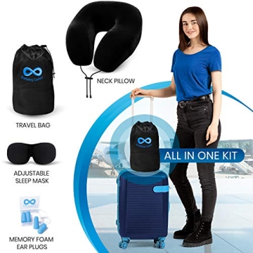 Everlasting Comfort Memory Foam Travel Pillow for Travel