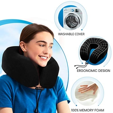 Everlasting Comfort Memory Foam Travel Pillow for Travel