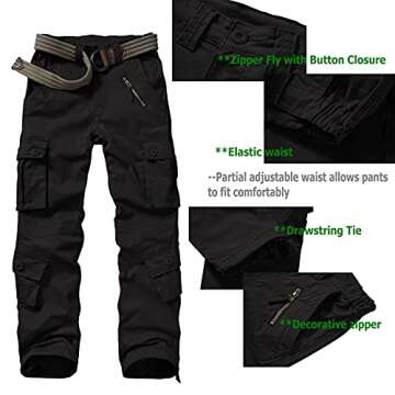 Women’s Cotton Cargo Pants with 8 Pockets for Outdoors