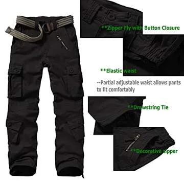 Women’s Cotton Cargo Pants with 8 Pockets for Outdoors