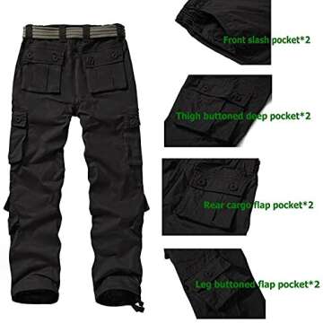 Women’s Cotton Cargo Pants with 8 Pockets for Outdoors