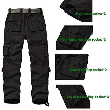Women’s Cotton Cargo Pants with 8 Pockets for Outdoors