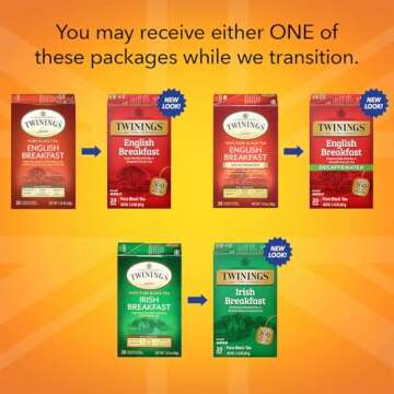 Twinings Tea Variety 6-Pack – Earl Grey, English Breakfast, Irish Breakfast, Earl Grey Decaf, English Breakfast Decaf, Lady Grey Tea Bags, 20 Count Each
