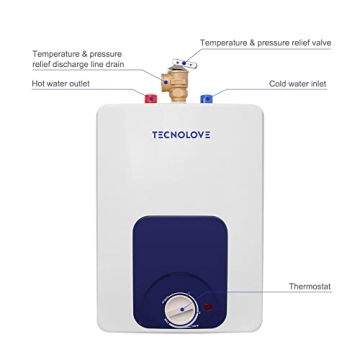 Tecnolove 4 Gallon MT40 Mini Tank Water Heater UL Listed