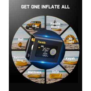 Fanttik X9 Cross™ 4X Portable Tire Inflator & Paddle Board Pump | Max 75PSI | FastLink™ Technolo...