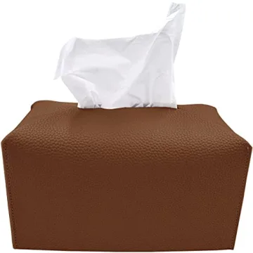 Carrotez Tissue Box Cover - Modern PU Leather Holder for Stylish Decor