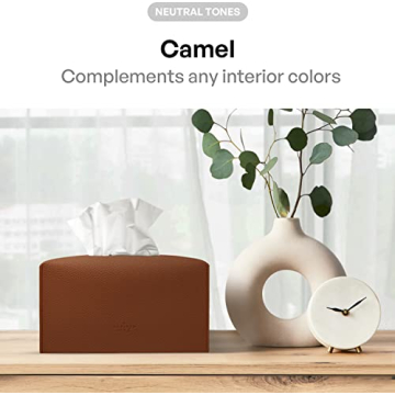 Carrotez PU Leather Tissue Box Cover for Elegant Storage