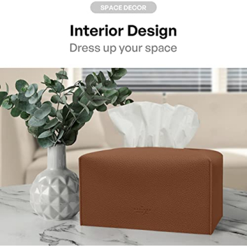Carrotez PU Leather Tissue Box Cover for Elegant Storage