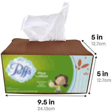 Carrotez PU Leather Tissue Box Cover for Elegant Storage