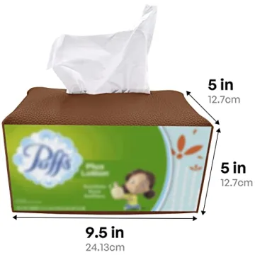 Carrotez PU Leather Tissue Box Cover for Elegant Storage