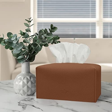 Carrotez PU Leather Tissue Box Cover for Elegant Storage