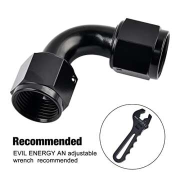 EVIL ENERGY 6AN Female to 6AN Female 90 Degree Swivel Coupler Union Fitting Adapter Aluminum Black 2PCS