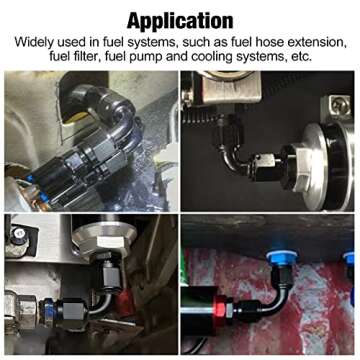 EVIL ENERGY 6AN Female to 6AN Female 90 Degree Swivel Coupler Union Fitting Adapter Aluminum Black 2PCS