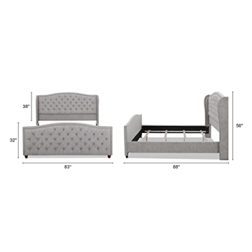 Jennifer Taylor Marcella Bed Set - King, Silver Grey Stylish Elegance