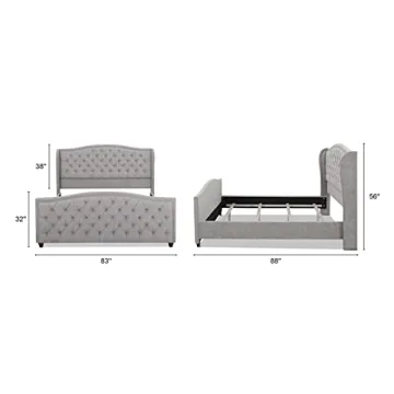 Jennifer Taylor Marcella Bed Set - King, Silver Grey Stylish Elegance