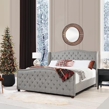 Jennifer Taylor Marcella Bed Set - King, Silver Grey Stylish Elegance