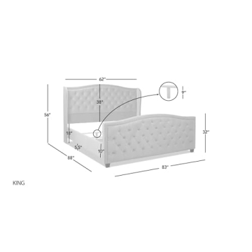 Jennifer Taylor Marcella Bed Set - King, Silver Grey Stylish Elegance