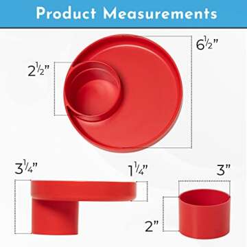 My Travel Tray Round, USA Made. Easily Convert Your existing Cup Holder to a Tray and Cup Holder for use in a Car Seat, Booster, Stroller, Golf Cart and Anywhere You Have a Cup Holder! Red