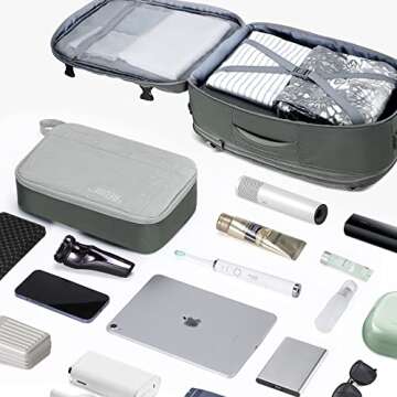 Maelstrom 40-50L Laptop Backpack, Grey, Unisex, 17.3 Inch TSA Flight Approved, Expandable Large Capacity, Waterproof and Durable, Ergonomic Design, Adjustable Strap