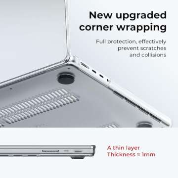 EooCoo Case Compatible with MacBook Pro 14 inch 2025 2024-2021 M4 M3 M2 M1 Pro Max Chip, Hard Shell Cases with Keyboard Cover, Screen Protector - Crystal Clear