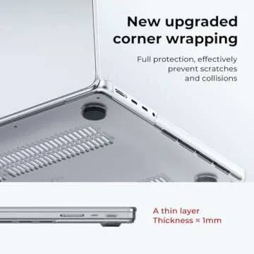 EooCoo Case Compatible with MacBook Pro 14 inch 2025 2024-2021 M4 M3 M2 M1 Pro Max Chip, Hard Shell Cases with Keyboard Cover, Screen Protector - Crystal Clear