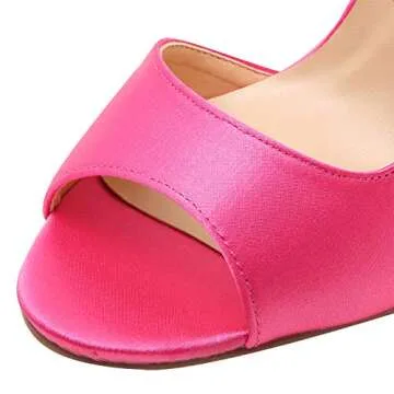 ELEGANTPARK Women's Hot Pink High Heel Sandal for Bride, Bridesmaid, Special Occasions, US 7.5