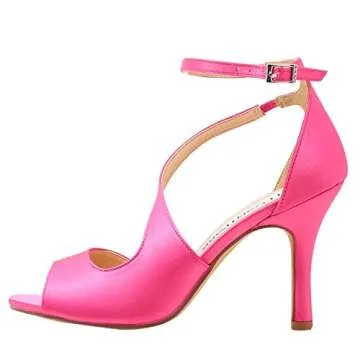 ELEGANTPARK Women's Hot Pink High Heel Sandal for Bride, Bridesmaid, Special Occasions, US 7.5