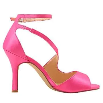 ELEGANTPARK Women's Hot Pink High Heel Sandal for Bride, Bridesmaid, Special Occasions, US 7.5