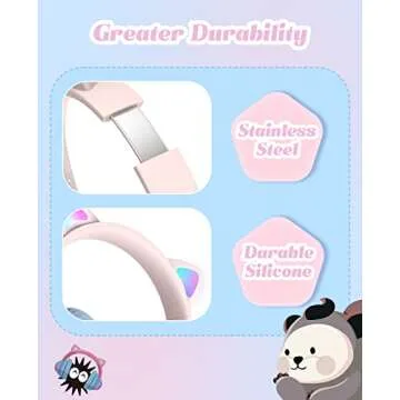Colorful Cat Ear Bluetooth Headphones for Kids