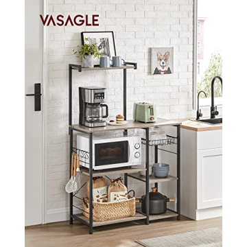 VASAGLE Baker's Rack Kitchen Storage with Shelves Hooks