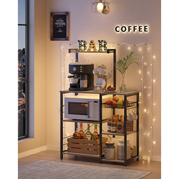 VASAGLE Baker's Rack Kitchen Storage with Shelves Hooks