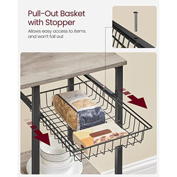 VASAGLE Baker's Rack Kitchen Storage with Shelves Hooks