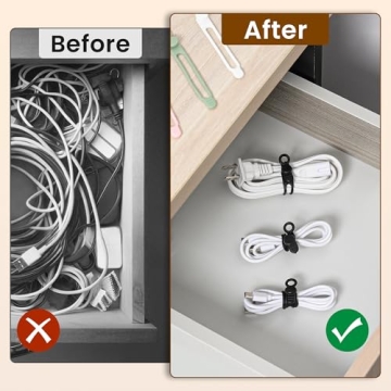 30 Pcs Reusable Silicone Cable Organizer for Easy Management