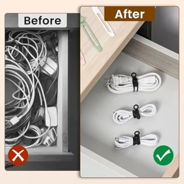 30 Pcs Reusable Silicone Cable Organizer for Easy Management