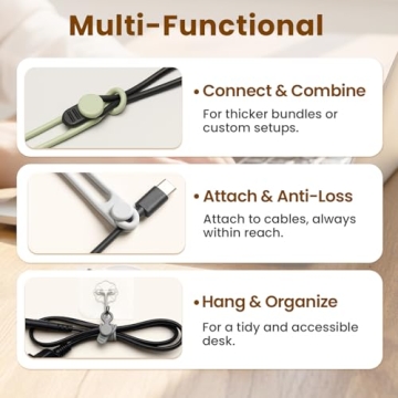 30 Pcs Reusable Silicone Cable Organizer for Easy Management