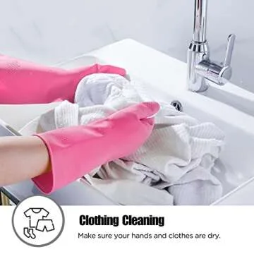 IUCGE Rubber gloves dishwashing 2 Pairs for Kitchen,Cleaning gloves for household Reuseable.(Medium,Pink)
