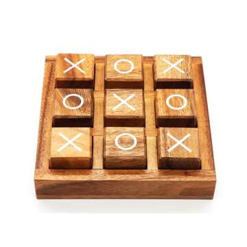 BSIRI Wooden XO Blocks (L) Tic Tac Toe Board Games - Ideal for Kids Games, Family Games and Game Nig...