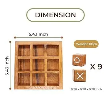 BSIRI Wooden XO Blocks (L) Tic Tac Toe Board Games - Ideal for Kids Games, Family Games and Game Night for Adults, Farmhouse Decor for Coffee Table Decor and Unique Gifts for All Occasion (5.5 Inch)