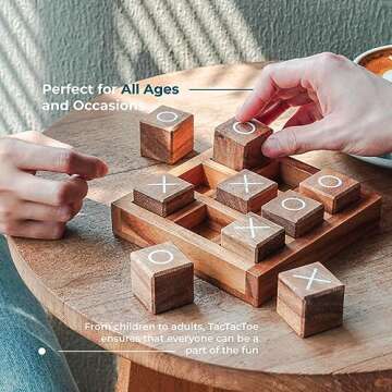 BSIRI Wooden XO Blocks (L) Tic Tac Toe Board Games - Ideal for Kids Games, Family Games and Game Night for Adults, Farmhouse Decor for Coffee Table Decor and Unique Gifts for All Occasion (5.5 Inch)