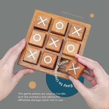 BSIRI Wooden XO Blocks (L) Tic Tac Toe Board Games - Ideal for Kids Games, Family Games and Game Night for Adults, Farmhouse Decor for Coffee Table Decor and Unique Gifts for All Occasion (5.5 Inch)