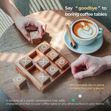 BSIRI Wooden XO Blocks (L) Tic Tac Toe Board Games - Ideal for Kids Games, Family Games and Game Night for Adults, Farmhouse Decor for Coffee Table Decor and Unique Gifts for All Occasion (5.5 Inch)