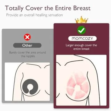 Momcozy Larger Breast Therapy Packs, Hot and Cold Breast Pads with 2 Soft Covers, Breastfeeding Essentials, 2 Pack