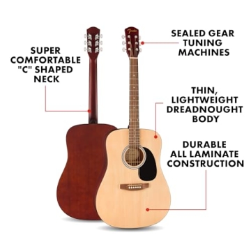Fender FA-25 Dreadnought Acoustic Guitar for Beginners