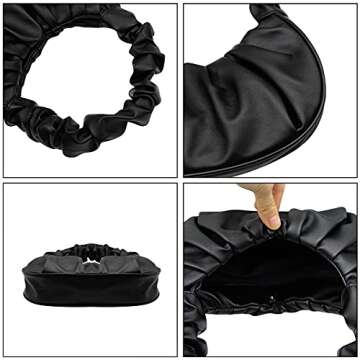 RARITYUS Women Vintage Hobo Handbag Fashion Pleated Purse Shoulder Bag Underarm Small Tote